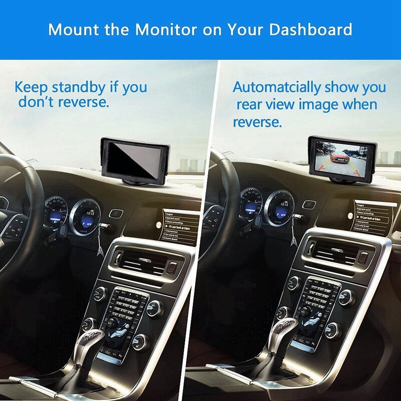 4.3 Inch Auto Hd Rear View Digitale Display Lcd Kleur Display Car Rear View Monitor Sn Met 2 Av-ingang voor Auto Achteruitrijcamera Cam