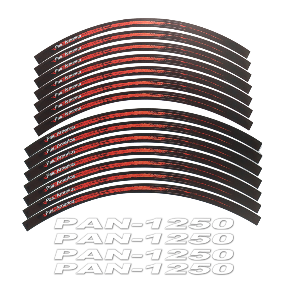 Motorcycle Parts Wheel Reflective Waterproof Wheel Sticker For Harley Pan America ADV 1250 PA1250 PANAMERICA Special: Red