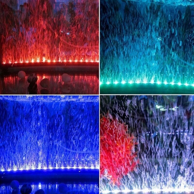 Air Bubble Lamp 51CM Colorful RGB SMD Aquarium Waterproof Fish Tank Submersible Light With Remote Controler