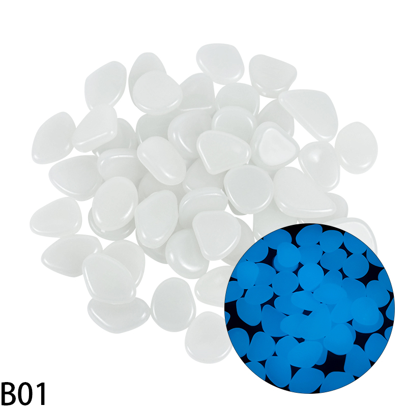 25/50Pcs ornamenti da giardino pietre luminose ciottoli fluorescenti Glow In The Dark Rocks per acquario esterno Home Fish Tank Decor: 25Pcs / B01