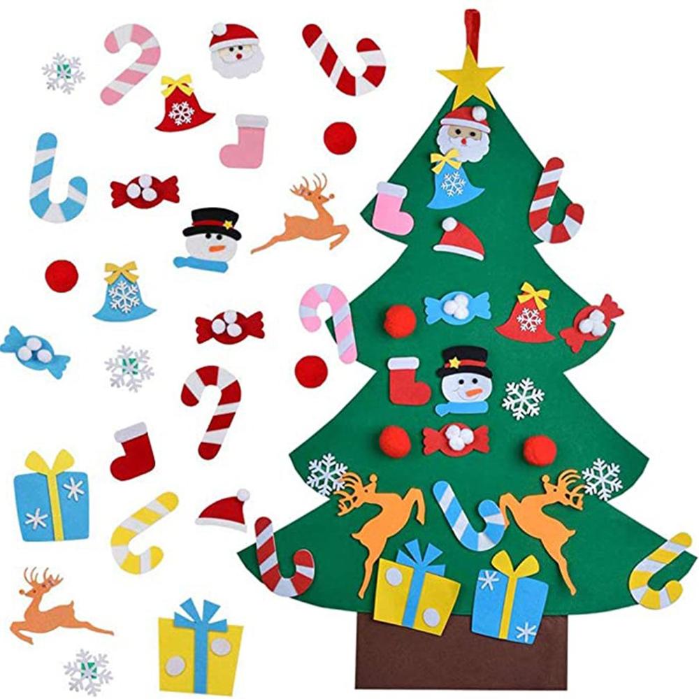 Felt Christmas Tree Calendar Christmas Countdown Calendar Pendant Decoration Children Diy Christmas Tree