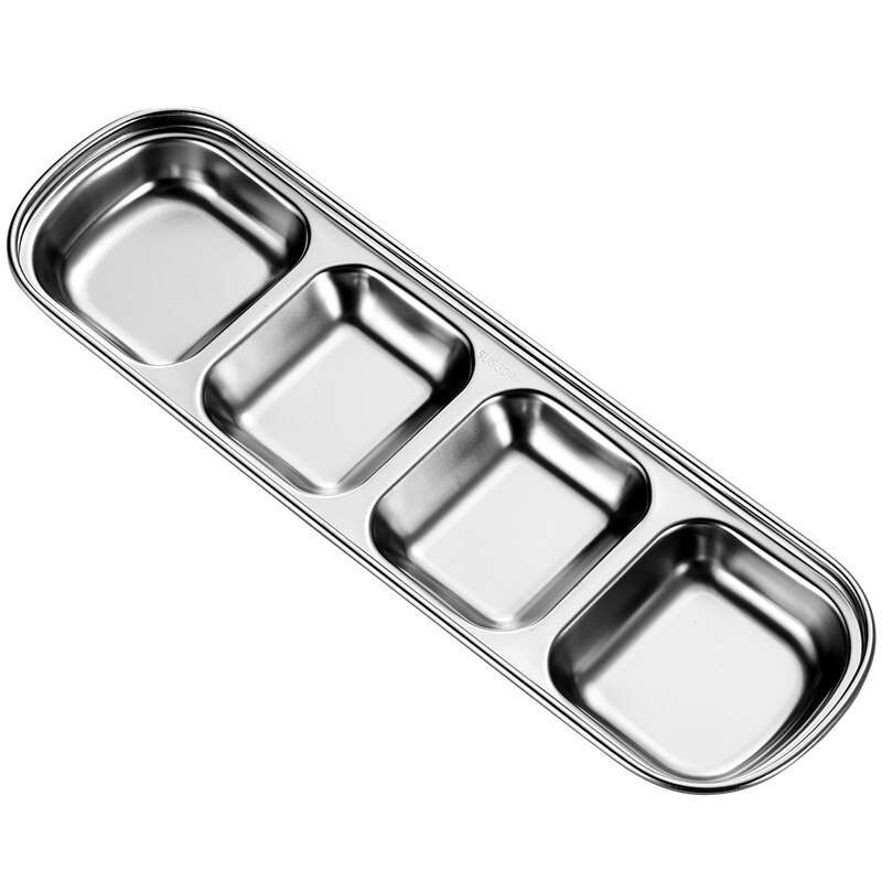 304 Stainless Steel Small Sauce Dish Kitchen Sushi Vinegar Soy Sauce Plate Gold Silver Divided Small Seasoning Dish