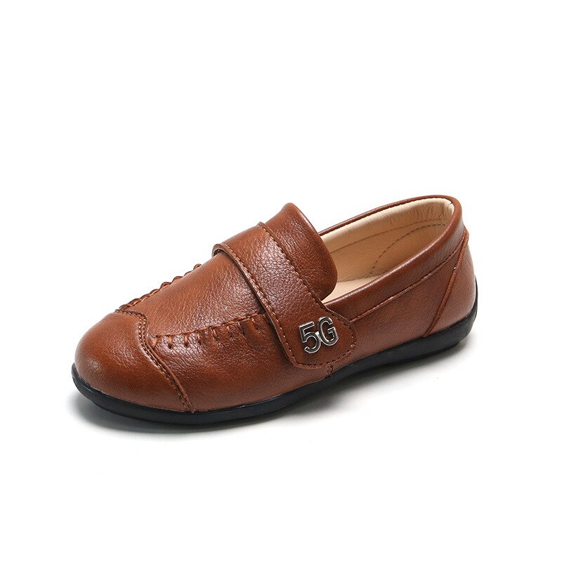 freundlicher Schuhe Jungen Leder lässig Schuhe Reine Farbe freundlicher Jungen Schuhe Weichen Boden retro Stil Schuh Baby Müßiggänger SMG187: SMG187Braun / CN 21 Einlegesohle 13cm