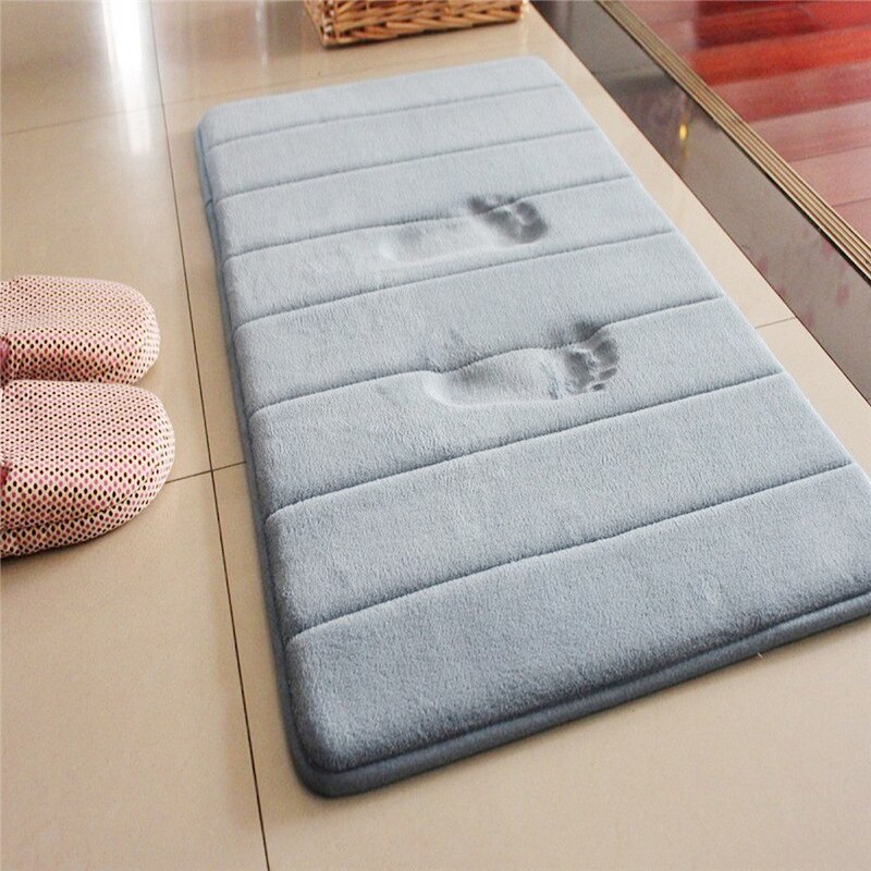 Tapis de bain en molleton de corail doux, antidérapant, lavable, absorbant l'eau, pour salle de bain, cuisine, toilettes, décor de sol, 40x60cm