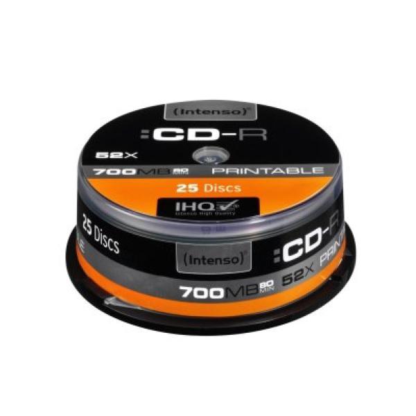 INTENSO CD-R imprimible, 1801124, 52x700 MB, 25 uds.