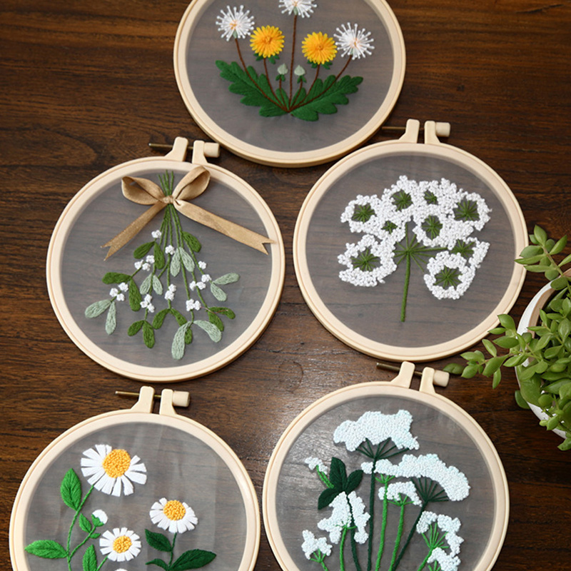 Diy Borduurwerk Bloem Schilderen Beginner Stitch Kit Borduurwerk Kit Diy Materiaal Kits Interessante Handwerk