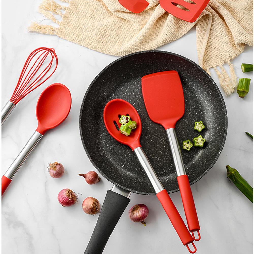 Hållbar matsked 14 st praktisk multifunktions äggvisp spatel köksredskap silikon kokkärl set non-stick pan