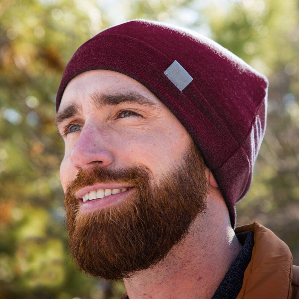 Unisex Merino Wol Manchet Beanie Hoed 100% Merino Wol Ridge Manchet Wol Beanie 2 Laag Warme Wollen Muts Mannen Vrouwen beanie Cap