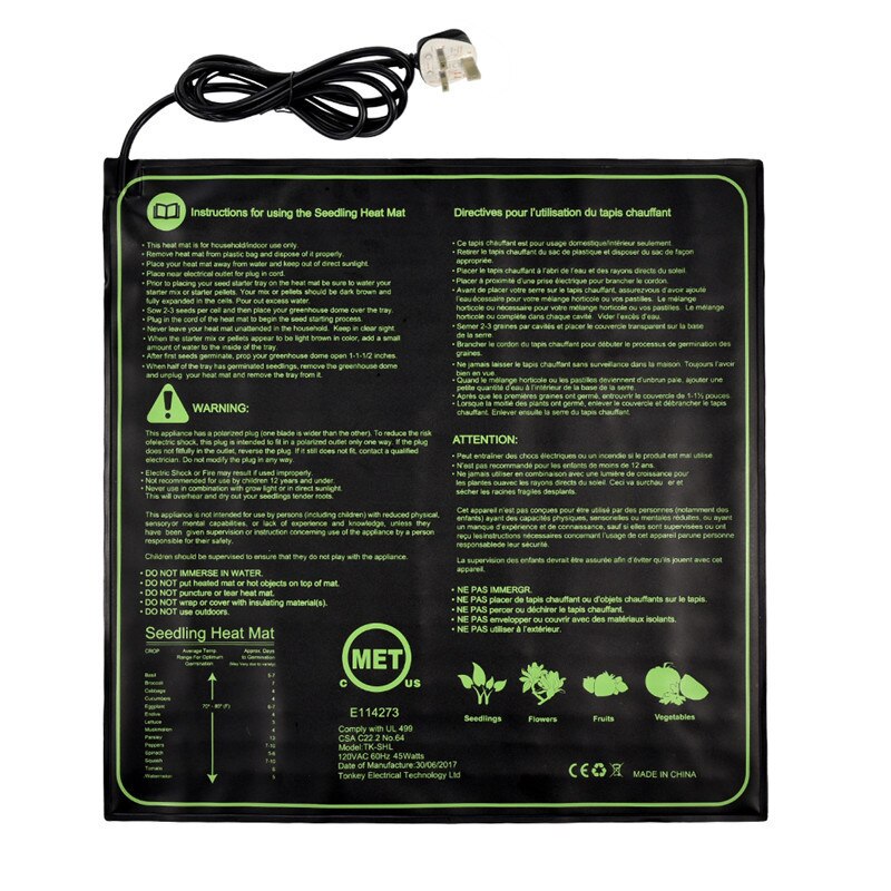 IP67 Waterproof Fish Tank Heat Mat Turtle Snake Lizard Frog Spider Plant Constant Temperature Heat Pad Electric Mat 1pcs: UK