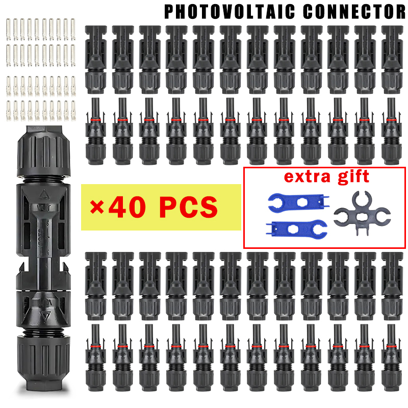 400/200/100/20 piezas conector Solar fotovoltaico 1000V 30A Kit de conectores para Panel Solar Cable PV/MC 2,5/4/6 mm2: Lavanda