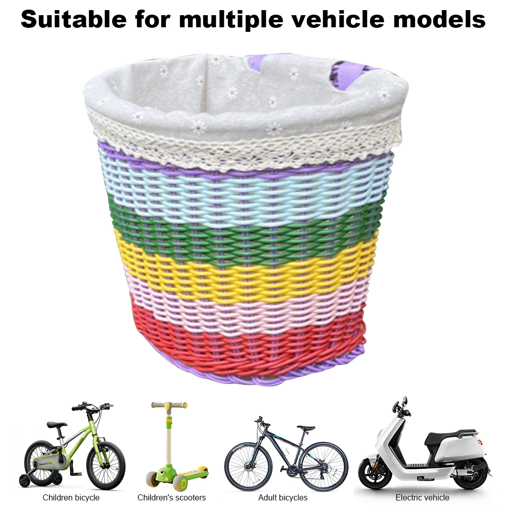 Panier avant de vélo avec doublure, panier de guidon de cyclisme, sangles en cuir réglables, panier de Tricycle pour vélo, Scooter, pour les déplacements quotidiens