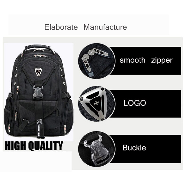 Swiss Multifunctional Travel laptop Backpack Men SchoolBags Students Business Rucksack 17 inch Computer bagpack waterproof