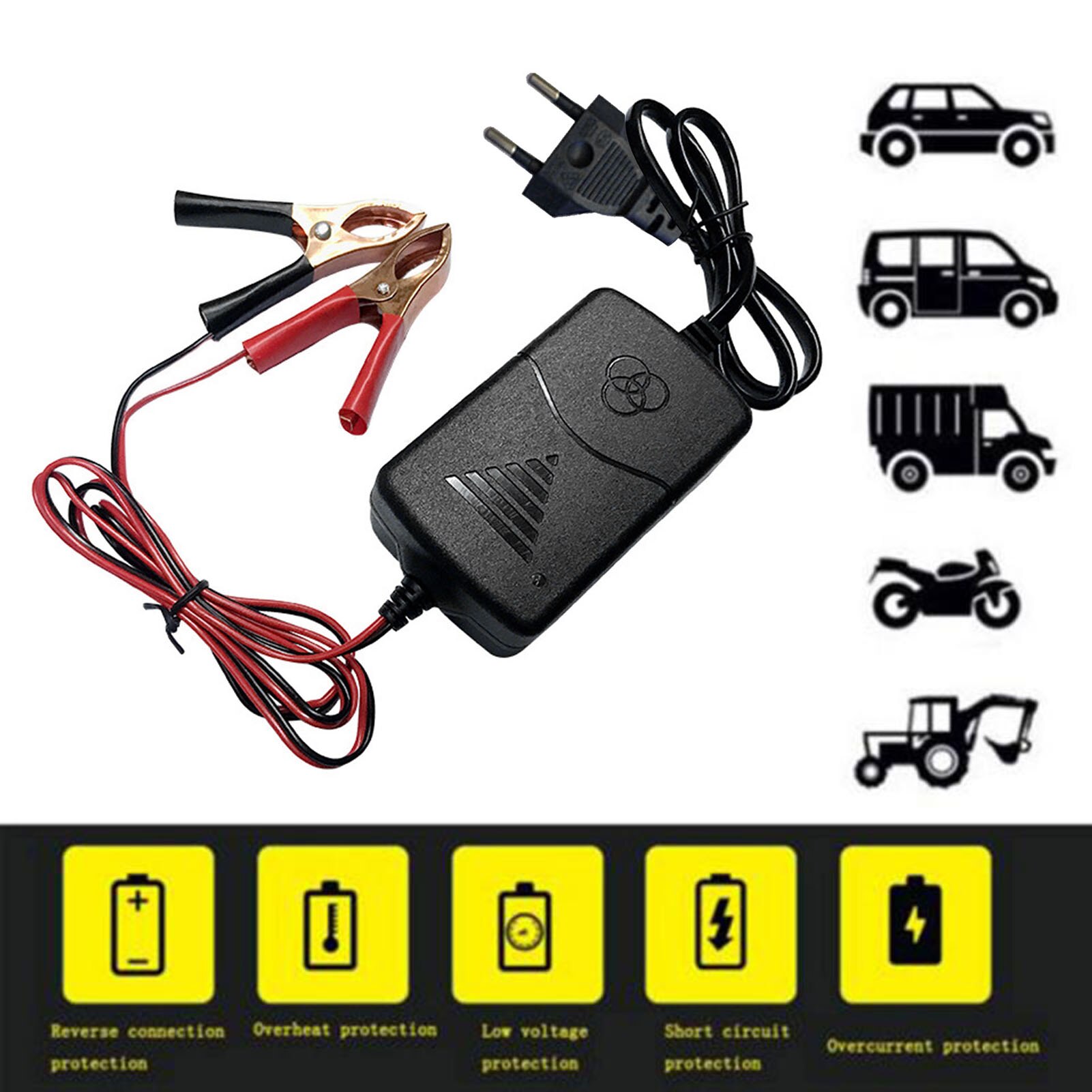 Car Battery Charger 12V Automobile Automatic Battery Pulse Repair LCD Battery Charger For Car Truck Motorcycle Lead Acid Battery