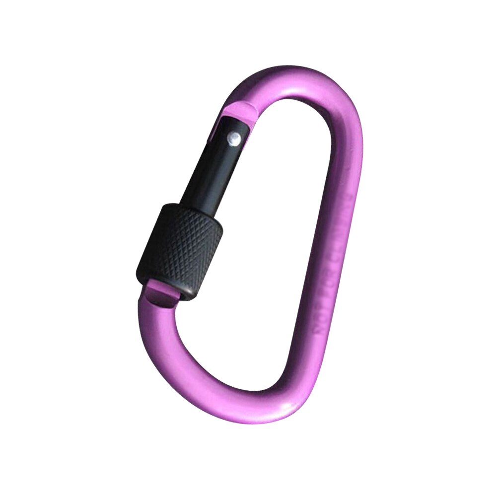 Aluminum Alloy Carabiner Keychain Outdoor Camping climbing Equipment Snap Clip Lock backpack Buckle Hook hanging Fishing Tool: Rose Red
