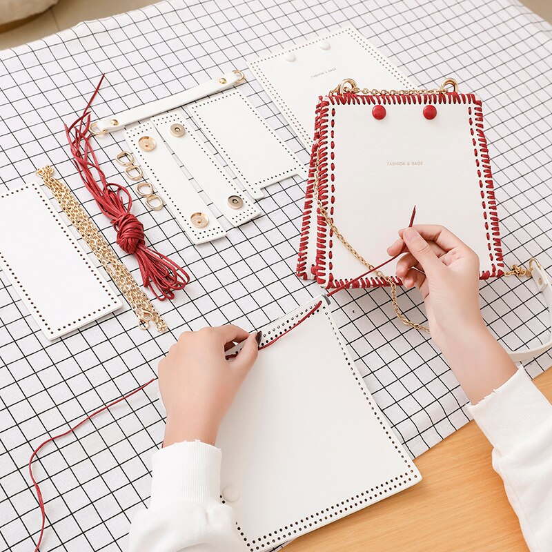 Devil' s2020 voor vriendin breien ketting enkele schouder messenger zelfgemaakte diy materiaal tas: Pakket wit