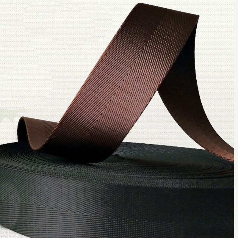 3 Yards 32 Mm Zwart Bruin Strap Nylon Visgraat Patroon Knapzak Strapping Naaien Tas Riem Accessoires