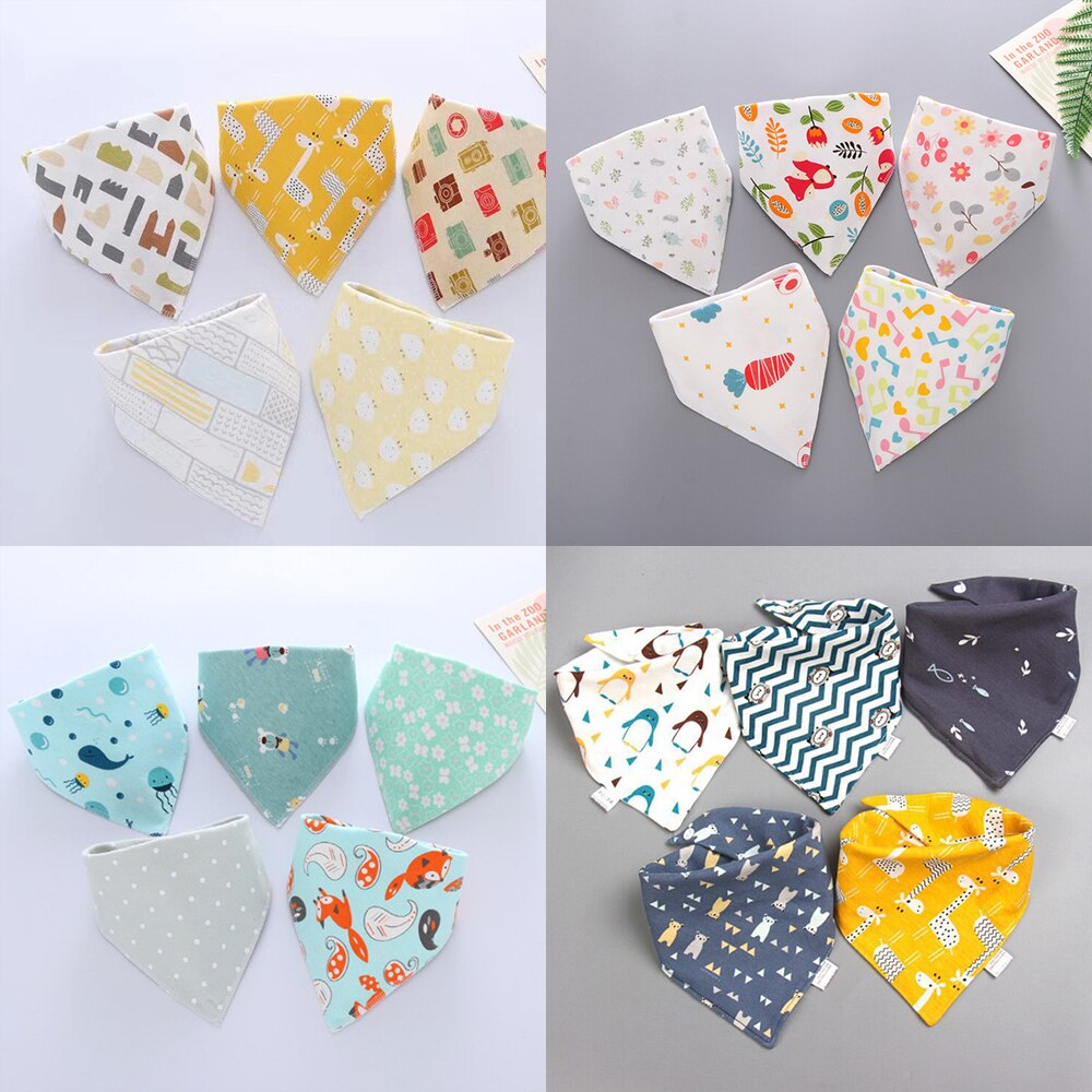 5 stuks/set baby slabbetjes driehoek dubbele katoenen bandana slabbetjes baby jongens meisjes babador voedingsschort baby boerendoek baby speeksel handdoek