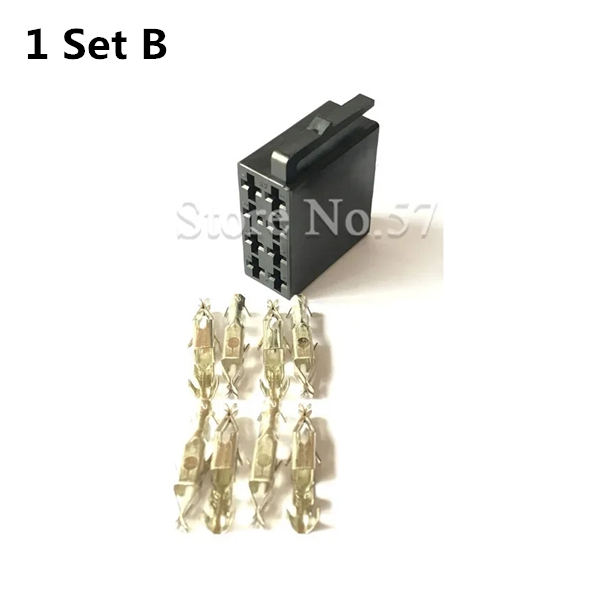 8 Hole 10487 Universal Auto Radio ISO Connector Car Radio Socket Adaptor For Wiring Harness: Dark Grey