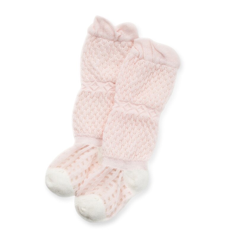 Sunmer Dunne Babysokjes Knie Lange Sokken Gebreide Baby Peuter Sokken Born Kids Sokken Sokken Voor Katoenen Hollow Baby meisje Jongen: pink