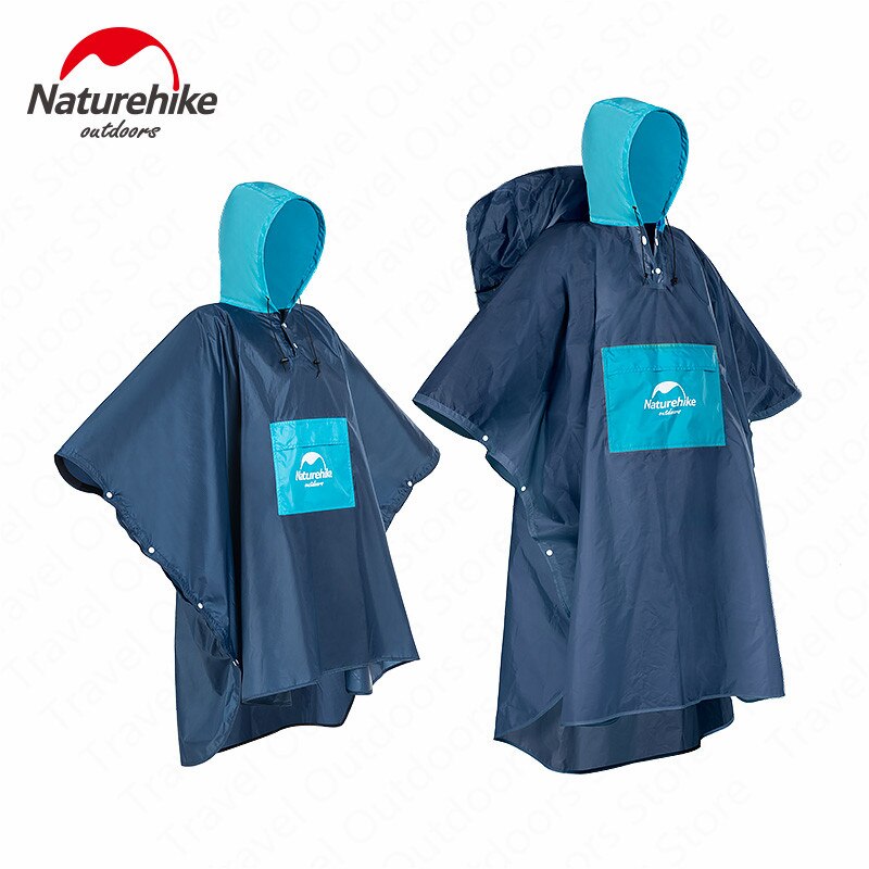 Naturehike-chubasquero ultraligero para senderismo, Poncho de escalada a prueba de lluvia con mochila, cubierta de lluvia portátil multifunción