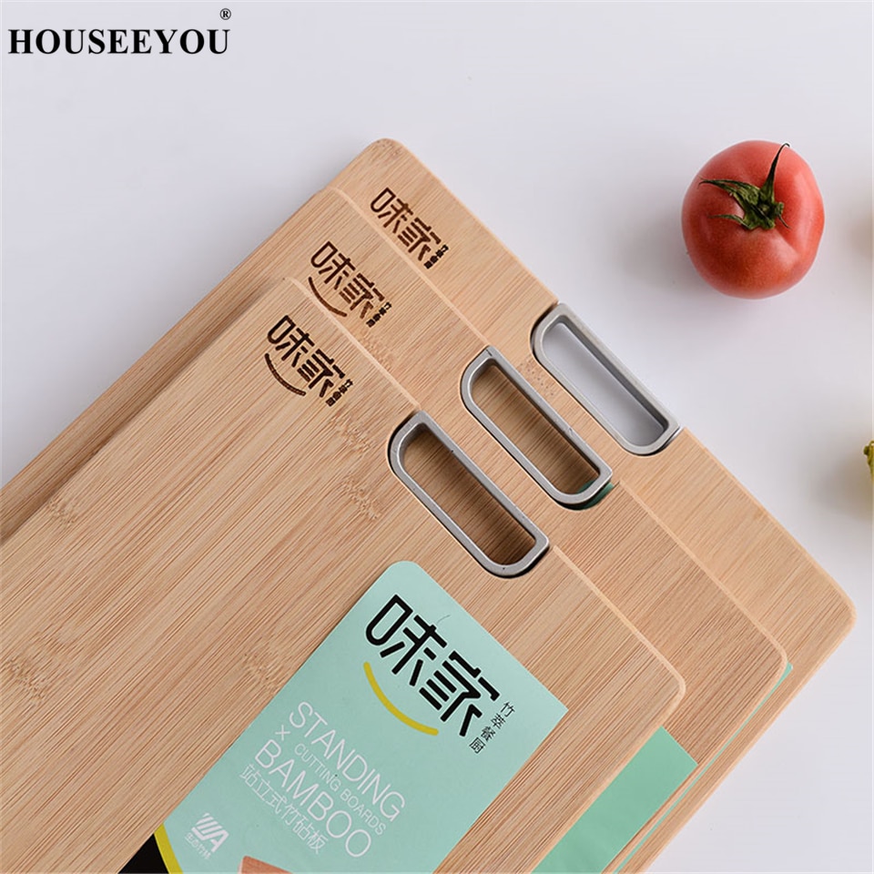 HOUSEEYOU-tabla de cortar de pie, madera de bambú, para cortar frutas, carne, pescado, verduras, bloques de corte, suministros de utensilios de cocina