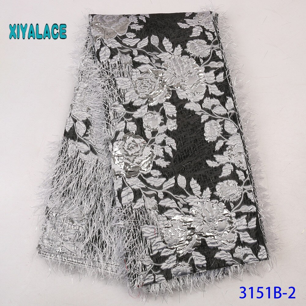 Groene brokaat kantstof franse borduur tule net nigeriaanse brokaat kantstof voor afrikaanse bruiloft feest vrouwen  ya3151b-7