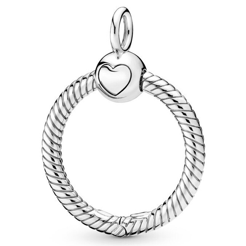 Abalorio de plata esterlina 925, accesorio con forma de corazón, pequeño, mediano, grande, corona con cuentas O colgante, compatible con pulsera Popular, joyería artesanal: 1