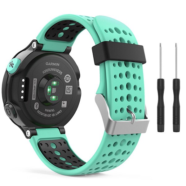 Para Garmin Forerunner 235 brazalete con correa de silicona para Garmin Forerunner 220/230/235/620/630/735XT/235 accesorio Lite: Green with Black