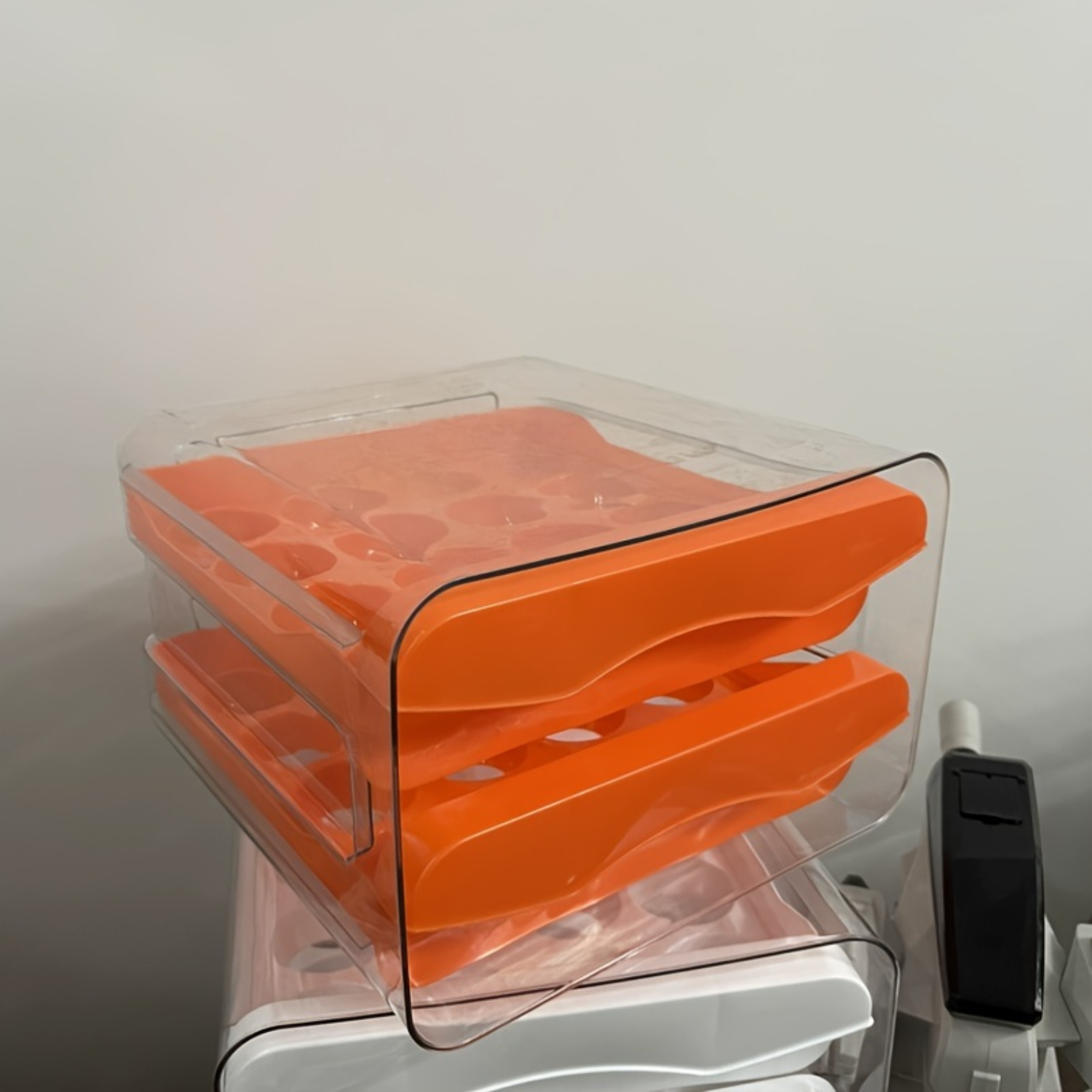 Caixas de armazenamento de ovos de camada dupla, 5.51x8.46 polegadas, PET durável à prova de choque, Organizador de cozinha mo