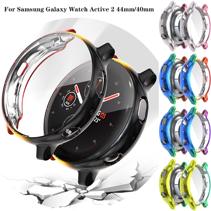Screen Protector case for samsung galaxy watch active 2 for Galaxy Active 40mm/44mm Soft silicone full Protection cover case