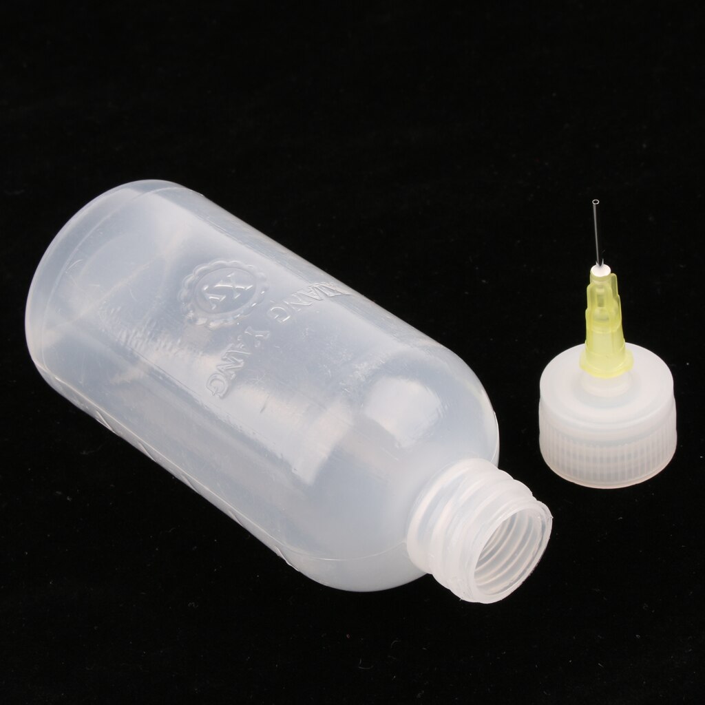Lim applikator flasker nålespids flydende dråber påfyldningsflasker 50ml ( klar hvid plast)  - 12 stk.