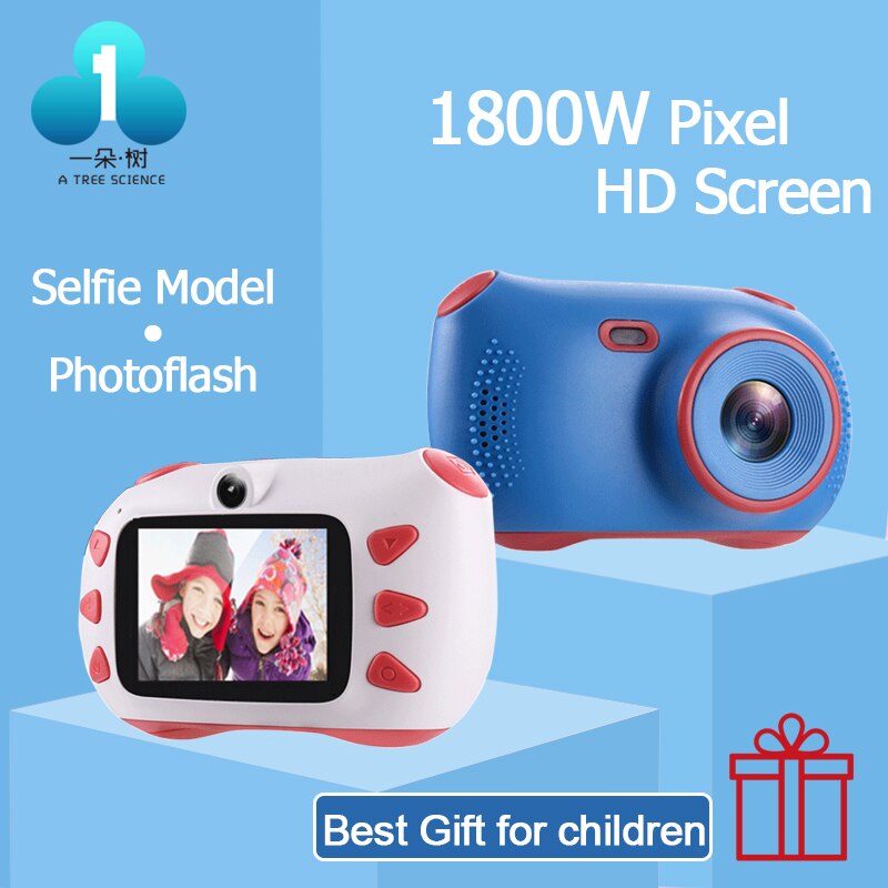 Børnekamera 1800w high-definition skærm kamera dual-lens flash sjovt fotoklistermærke med lang standby-tid legetøj til børn