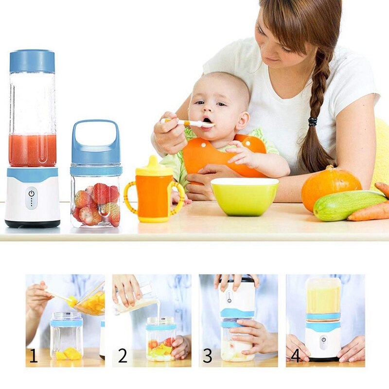 Personlig mixer, bärbar mixer usb juice blender laddningsbar resesaft mixer för shakes och smoothies kraftfull sex blad