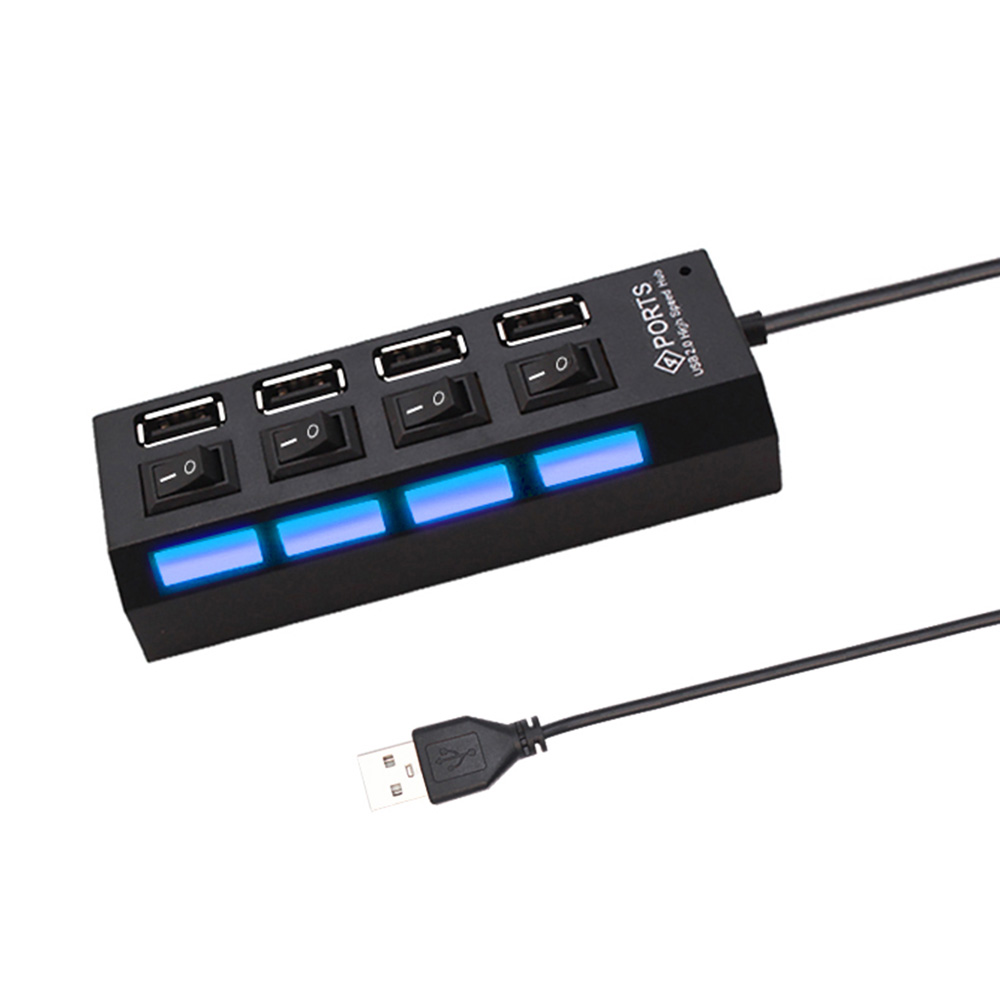 Rozdzielacz USB 7 w 1 z włącznikiem/wyłącznikiem 480 Mb/s Szybka stacja dokująca USB do laptopa PC Klawiatura Mysz: WHITE