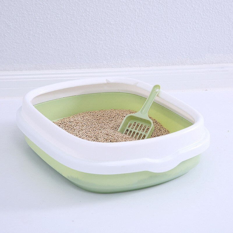 Anti Splash Cats Litter Box Pet Toilet Bedpans with Scoop Cat Dog Tray Sand Box Toilet for Training Tray Home Garden Cleaning