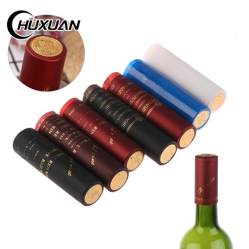 Tapón termorretráctil de PVC, accesorios para Bar, suministros para , elaboración casera, tapa de sellado para botella de vino, 10 unids/lote