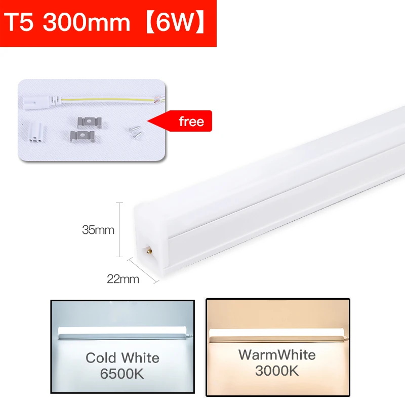 T5 T8 Tubo de luz LED 220V 30cm 60cm 120cm Lámpara de pared Bombilla Lampada 20W Tobe lampa 2FT 4FT Para el hogar Cocina interior Iluminación Lámpara de barra de luz fluorescente con tubo súper brillante: Blanco / Verde oscuro