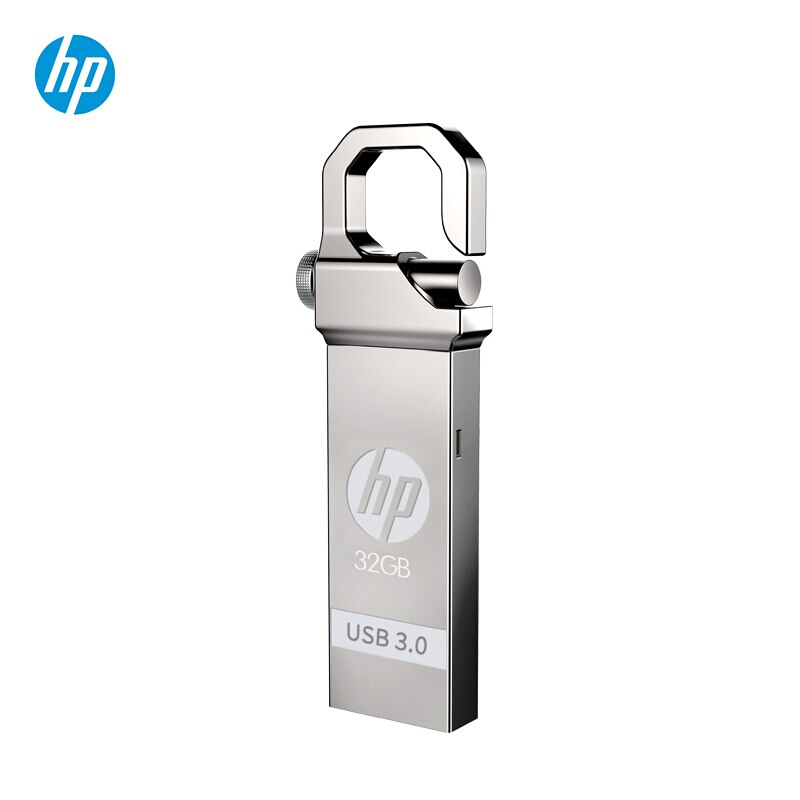 Unidad Flash USB de Metal HP 32GB 64GB DIY Pendrive X750W Cle USB 3,0 memoria Stick llave gancho de pulgar bloqueo Fles disco en llave