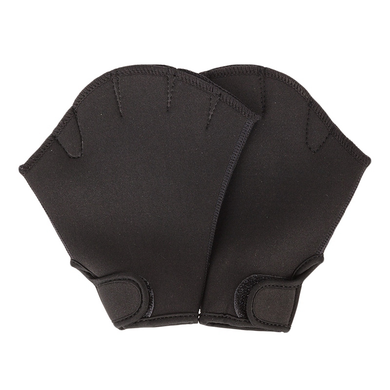 Water Aerobics Jogger Swimming Surfing Diving Webbed Paddle Gloves Training Water Aerobics Resistance Gloves: Black / L