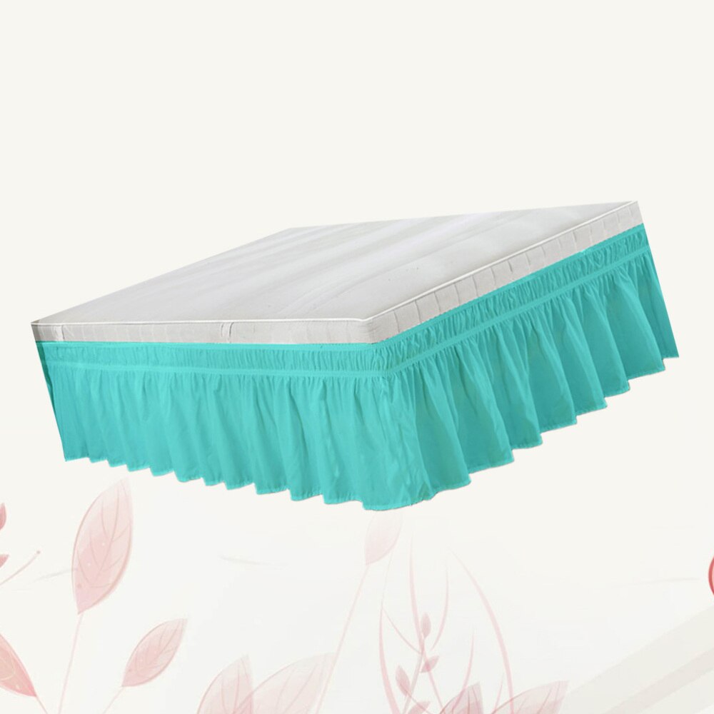 1pc lagner sengetøj plisseret nederdel støv flæse seng skjorte seng tilbehør bouffancy seng nederdel til seng hotel: Himmelblå