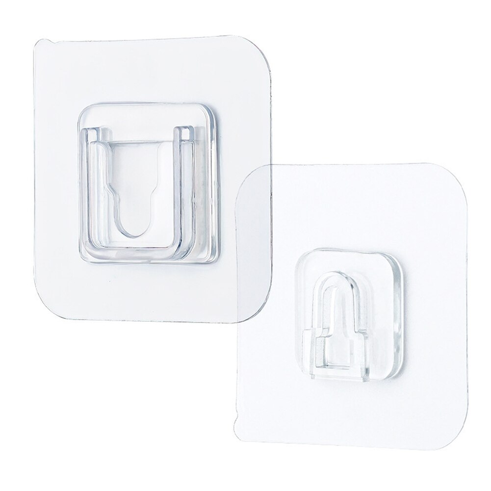 10 Pcs Double-sided Adhesive Wall Hooks Waterproof Oil proof Self Adhesive Hooks Reusable Seamless Hanging Hook Gadget
