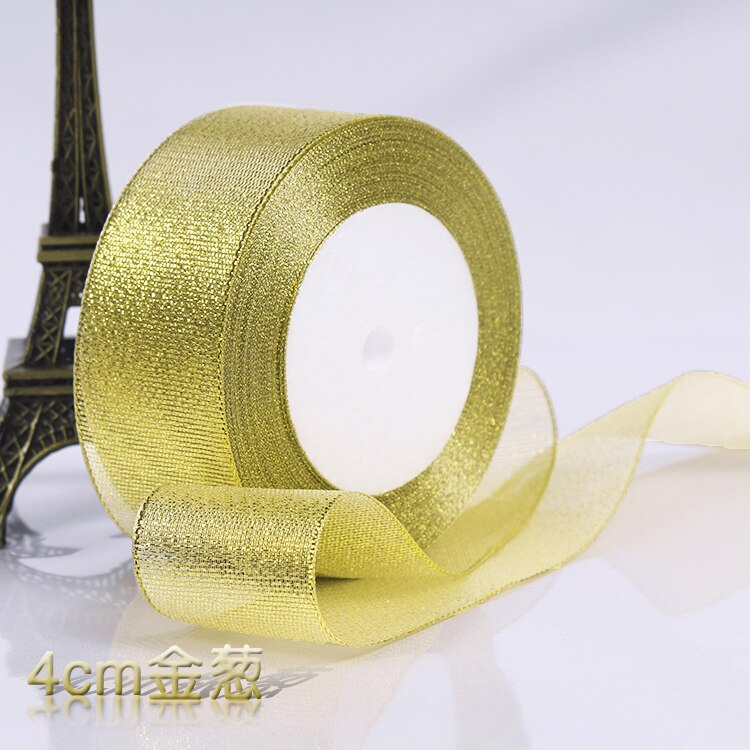 Ruban Satin licorne doré & argent 0.3-5CM | Pour emballage , ruban pailleté de décoration de mariage, pour noël halloween bricolage: onion 40mm silver