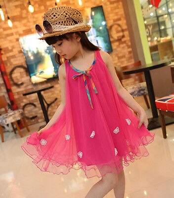 Ons Kids Baby Meisje Zomer Jurk Mouwloze Princess Party Pageant Bloem Jurk