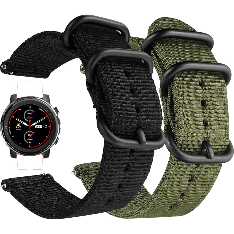 Horloge Band 22Mm Nylon Canvas Strap Voor Huawei Gt 2 GT2 Pro 2E Horloge Riem Vervangingen Honor Magic 1 2 46Mm Horloge Heren Riem