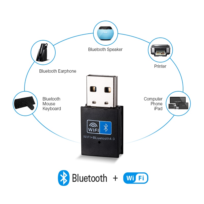USB wifi Bluetooth Adapter V4.0 Wireless network Card wifi antenna transmitter PC WI-FI LAN Internet Receiver 802.11b/n/g TEROW