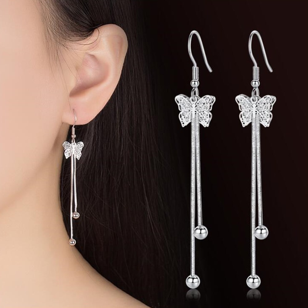 NEHZY – boucles d'oreilles papillon en argent Sterling 925, bijou de , rétro, longues pampilles creuses, boucles d'oreilles Pop