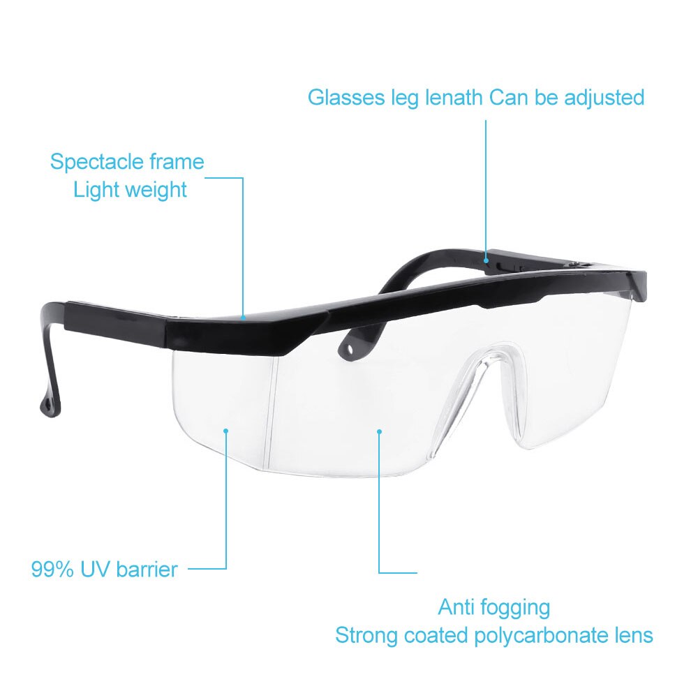 Anti-Sneeze Liquid Foldable Adjustable Eye Protection Anti-Droplets Windproof Anti-fog Safety Goggles Lab Glasses Clear Lens