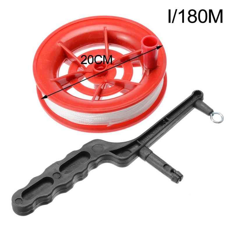 30-180M Twisted String Line Red Wheel Kite Reel Winder Outdoor Toy Kite Accessory Kite Line Wheel Spring Summer Toy Kite Handle: 180m 20cm