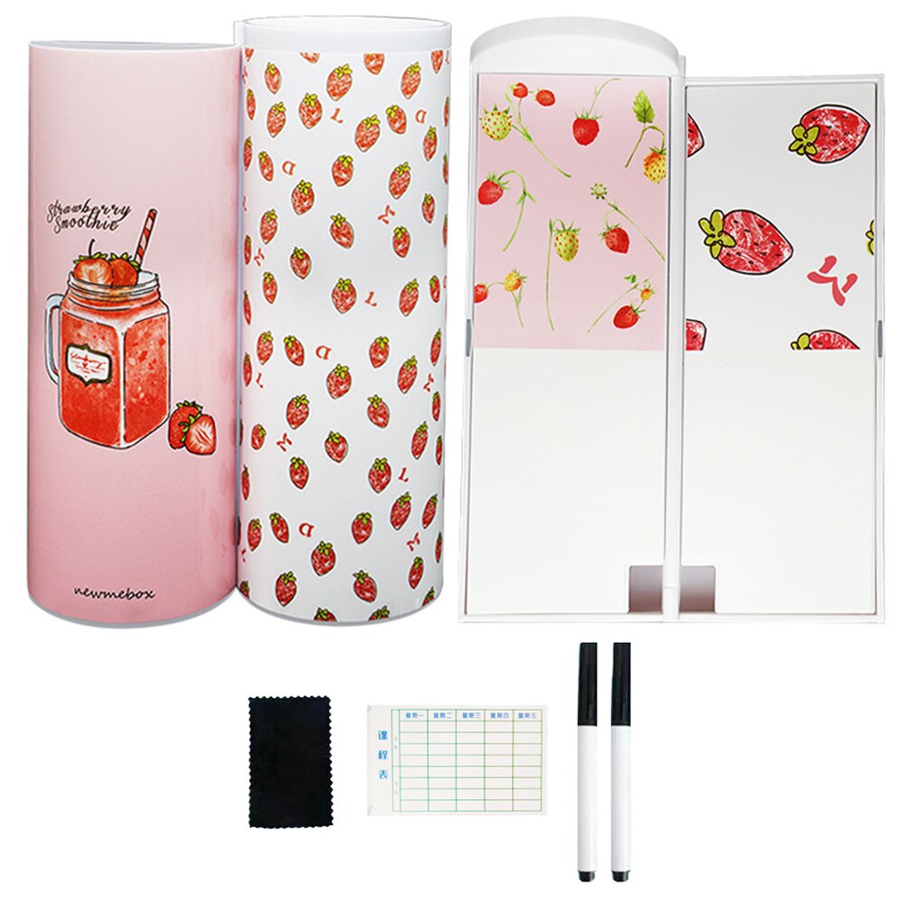 Lichtgevende Whiteboard Etui Met Rekenmachine Magnetische Schakelaar Cartoon Pen Box Schooll: Rood