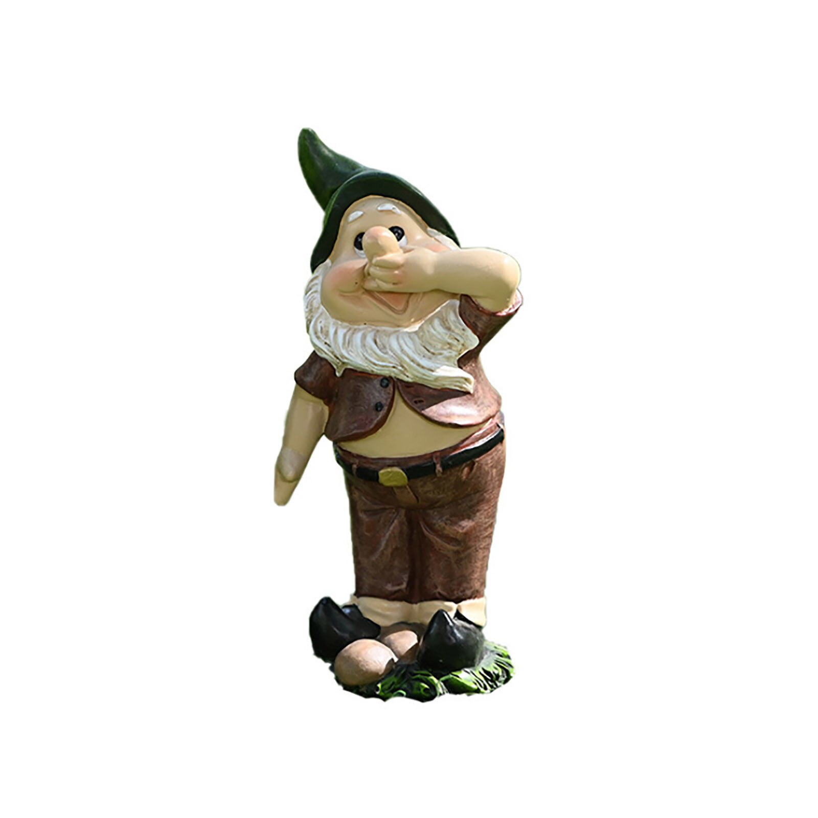 Resin Naughty Garden Gnome Garden Statue Christmas Dress Up Garden Decoration Resin Gnome Christmas Resin Gnome Hogard: D